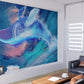 Blue whale wallpaper peel and stick wall mural, modern removable wall decor, vinyl, canvas wallpaper abstract wall covering shark poster