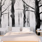 Dark forest photo wallpaper peel and stick wall mural black and white wallpaper for bedroom, living room, kitchen
