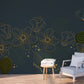 Foral wallpaper peel and stick wall mural, dark wallpaper, flower wall decals vinyl, canvas dark floral wallpaper