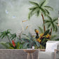 Palms wallpaper, tropical wallpaper peel and stick mural leaves, vinyl wallpaper, modern wallpaper
