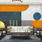 Mid century modern wallpaper peel and stick wall mural, abstract wallpaper, geometric vinyl wallpaper, canvas wallpaper