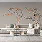 Magnolia floral peel and stick wallpaper, peel and stick wallpaper botanical, flowers wall mural, magnolia branches