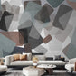 Geometric abstract wallpaper peel and stick 3d wall mural, removable wallpaper, vinyl wall murals, canvas wallpaper
