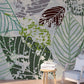 Mural leaves, large floral wallpaper, peel and stick wall mural, removable wallpaper, bedroom wall decoration, large leaves mural