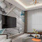 Modern grey geometric self adhesive marble wall mural, abstract peel and stick temporary wallpaper, grey and blue removable canvas mural