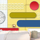 Extra large nursery self adhesive wallpaper, geometrical peel and stick wall mural, accentual colorful wallpaper, multicolored wall decal