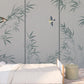 Extra large bamboo self adhesive wall mural, tropical peel and stick wallpaper, temporary asian photo mural, removable green photo wallpaper