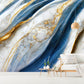 Extra large marble peel and stick wall mural, abstract self adhesive photo wallpaper, accentual white blue walpaper, removable bedroom mural