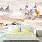 Large mountains self adhesive wallpaper, abstract nature peel and stick wall mural, removable rocks wallcovering, temporary accentual mural