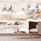 Large mountains self adhesive wallpaper, abstract nature peel and stick wall mural, removable rocks wallcovering, temporary accentual mural