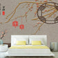 Extra large Japanese wallpaper, peel and stick Asian wall mural, self adhesive gray wallpaper with hieroglyphs, abstract oriental wall decal