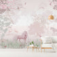 Fairy peel stick wallpaper, cherry blossom self adhesive wall mural, accentual pink wallpaper, extra large removable nursery wallcovering