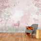Fairy peel stick wallpaper, cherry blossom self adhesive wall mural, accentual pink wallpaper, extra large removable nursery wallcovering