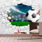 Sport peel stick wallpaper, extra large bricks wall mural, self adhesive 3d soccer ball wallpaper, acentual loft wallpaper, kids wallpaper