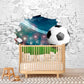 Sport peel stick wallpaper, extra large bricks wall mural, self adhesive 3d soccer ball wallpaper, acentual loft wallpaper, kids wallpaper