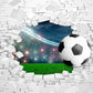 Sport peel stick wallpaper, extra large bricks wall mural, self adhesive 3d soccer ball wallpaper, acentual loft wallpaper, kids wallpaper