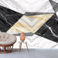 Extra large geometrical wallpaper, abstract peel and stick wall mural, black white self adhesive wallpaper, accentual marble wallcovering